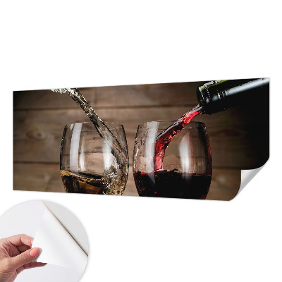 Baby room wall mural with a playful glasses of wine illustration suitable for nurseries