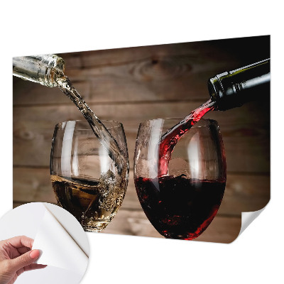 Baby room wall mural with a playful glasses of wine illustration suitable for nurseries
