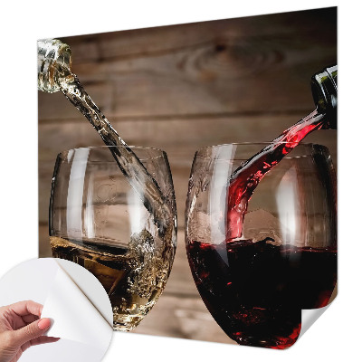 Baby room wall mural with a playful glasses of wine illustration suitable for nurseries