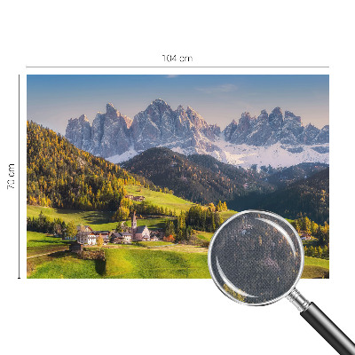 Removable wall mural featuring a mountain landscape