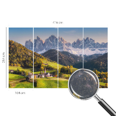 Removable wall mural featuring a mountain landscape