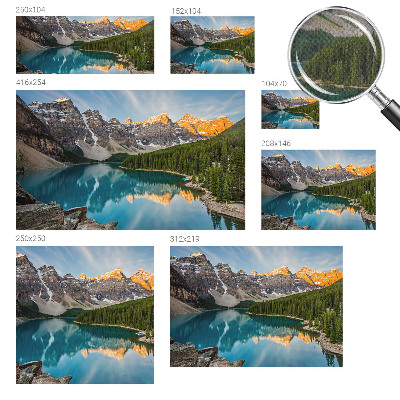 Peel and stick wall mural for living room with a mountain reflection design