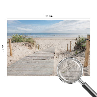 Peel and stick wall mural for bedroom featuring a wooden walkway design