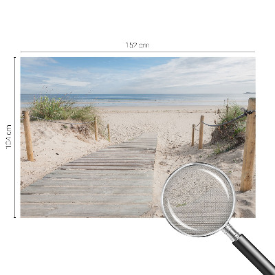 Peel and stick wall mural for bedroom featuring a wooden walkway design