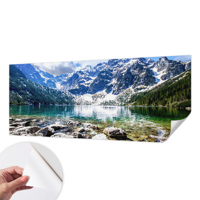 3D wall mural with a mountain landscape design