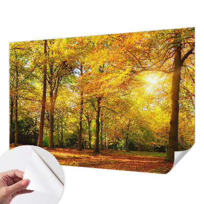 3D photo wallpaper mural Golden leaves