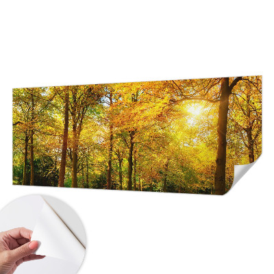 3D photo wallpaper mural with a golden leaves design