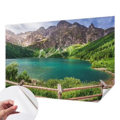 3D wall mural featuring a mountain landscape