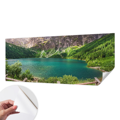 3D wall mural featuring a mountain landscape