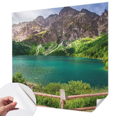 3D wall mural featuring a mountain landscape