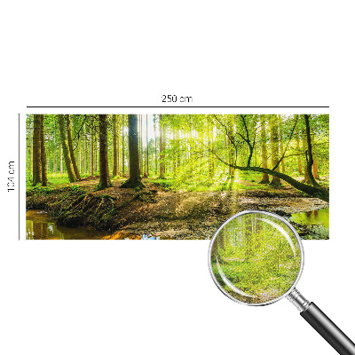 Children's wall mural featuring a green landscape design