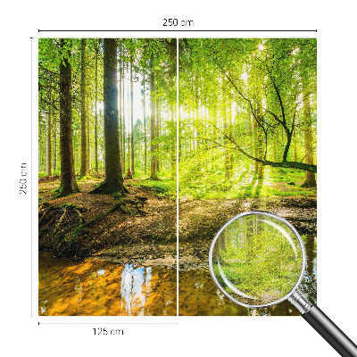 Children's wall mural featuring a green landscape design