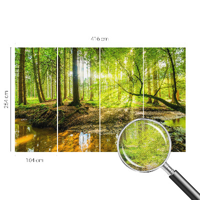 Children's wall mural featuring a green landscape design