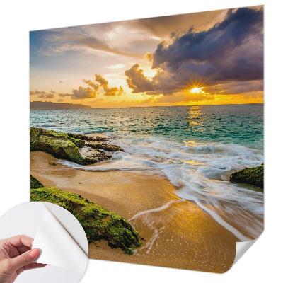 Baby room wall mural with a maritime harmony design