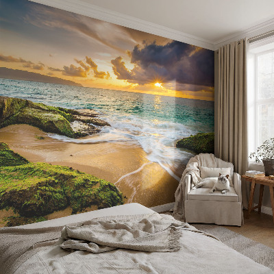 Baby room wall mural with a maritime harmony design