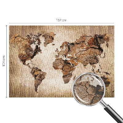 Peel and stick wall mural featuring a wooden world map design