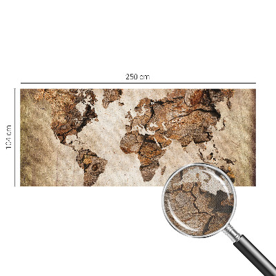 Peel and stick wall mural featuring a wooden world map design