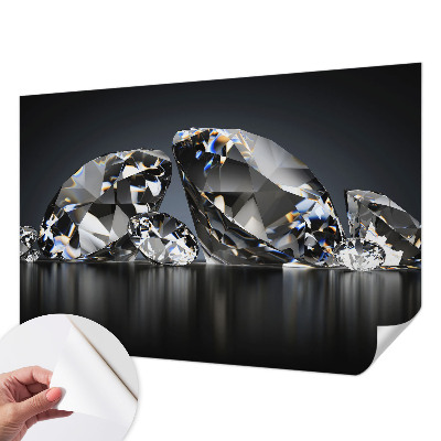 Peel and stick wallpaper mural with a crystal-inspired design