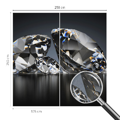 Peel and stick wallpaper mural with a crystal-inspired design