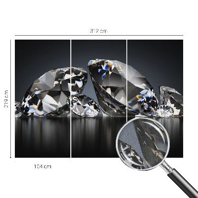 Peel and stick wallpaper mural with a crystal-inspired design