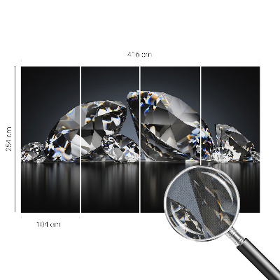 Peel and stick wallpaper mural with a crystal-inspired design