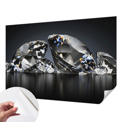 Peel and stick wallpaper mural with a crystal-inspired design