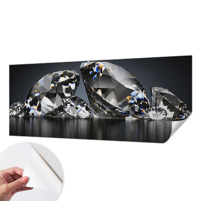 Peel and stick wallpaper mural with a crystal-inspired design