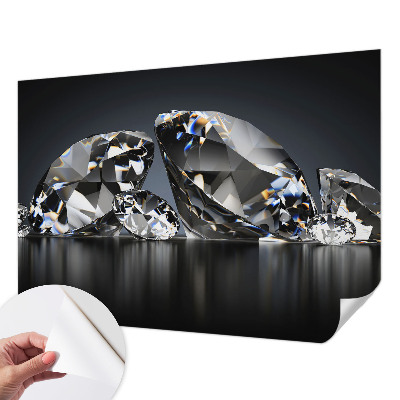 Peel and stick wallpaper mural with a crystal-inspired design