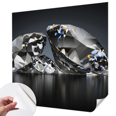 Peel and stick wallpaper mural with a crystal-inspired design