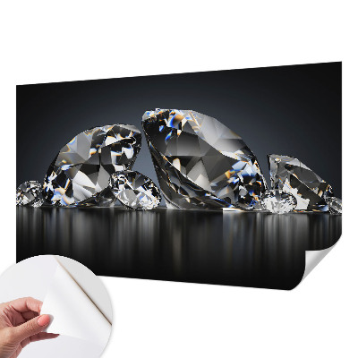 Peel and stick wallpaper mural with a crystal-inspired design