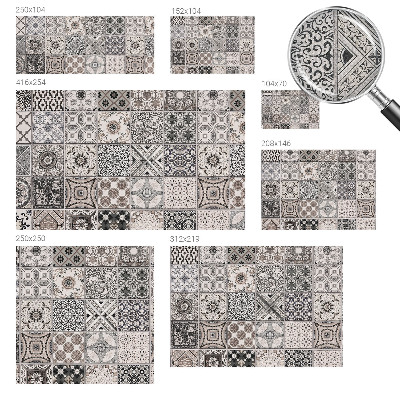 Self-adhesive wall mural featuring tile patterns