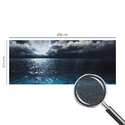 Removable wall mural wallpaper with a night sea design
