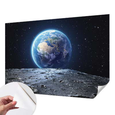 Peel and stick wall mural for living room with a cosmic panorama design