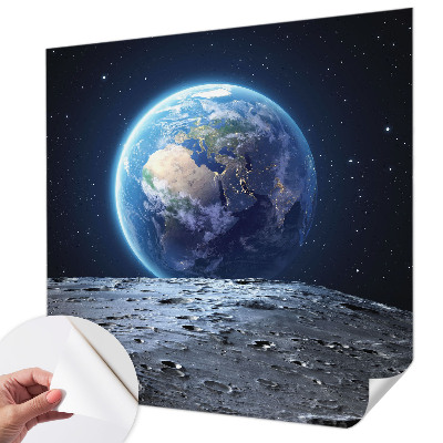 Peel and stick wall mural for living room with a cosmic panorama design