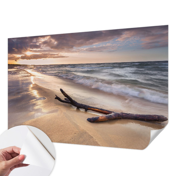 Peel and stick wall mural for kids' room with a West Beach design