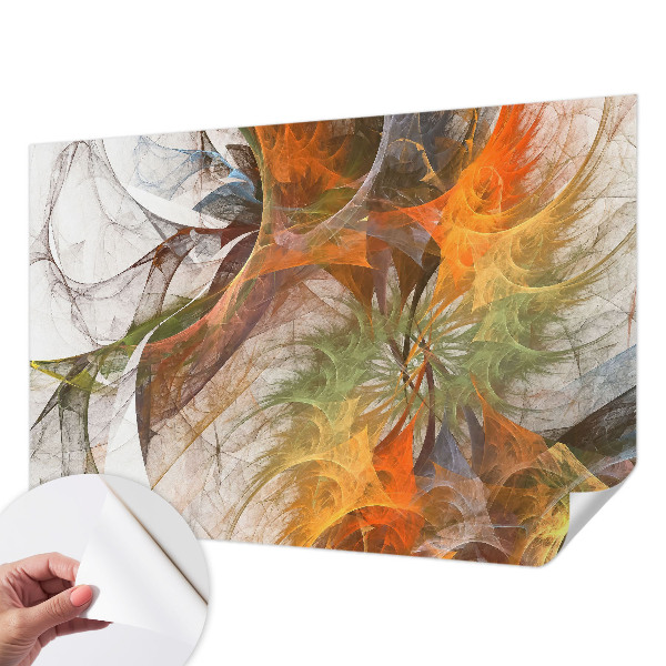 3D photo wallpaper mural with an abstract kaleidoscope design