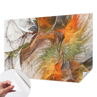 3D photo wallpaper mural with an abstract kaleidoscope design
