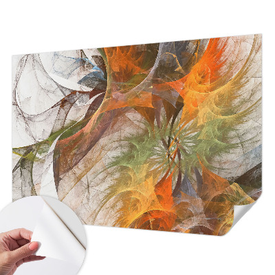 3D photo wallpaper mural with an abstract kaleidoscope design