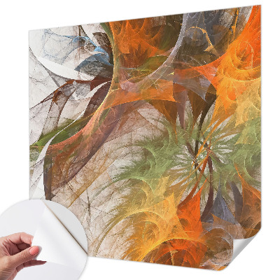 3D photo wallpaper mural with an abstract kaleidoscope design