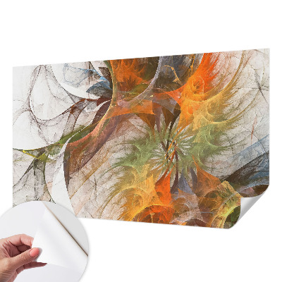 3D photo wallpaper mural with an abstract kaleidoscope design