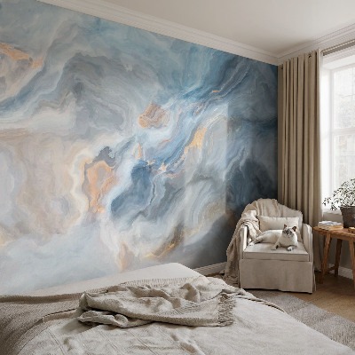 Nursery wall mural with colorful abstract shapes for a child's room