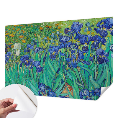 Baby room wall mural with a garden flowers design