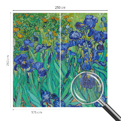 Baby room wall mural with a garden flowers design