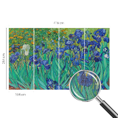 Baby room wall mural with a garden flowers design