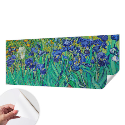 Baby room wall mural with a garden flowers design