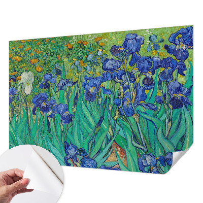 Baby room wall mural with a garden flowers design