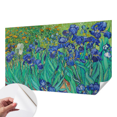 Baby room wall mural with a garden flowers design