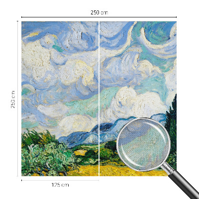 Children's wall mural with an expressive cloud design