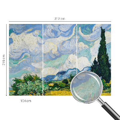 Children's wall mural with an expressive cloud design