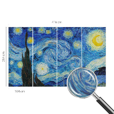 Peel and stick wallpaper mural with a night sky design